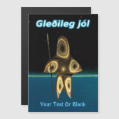 Gleðileg jól - Fraktal Inuit Hunter Magnetkarte (Vorne/Hinten)