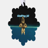 Gleðileg Jól - Fraktal Inuit Hunter Ornament Karte (Linke Ecke)