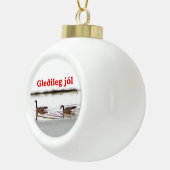 Gleðileg jól - Honkers - Gänse aus Kanada Keramik Kugel-Ornament (Rechts)