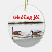 Gleðileg jól - Honkers - Gänse aus Kanada Keramikornament (Links)
