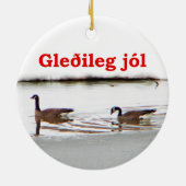Gleðileg jól - Honkers - Gänse aus Kanada Keramikornament (Hinten)