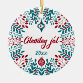 Gleðileg jól, Icelandic Christmas Greeting Keramik Ornament (Vorne)