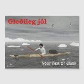 Gleðileg Jól - Inuit Kayak Magnetkarte (Vorderseite)
