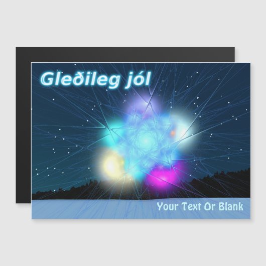 Gleðileg jól - Jack Frost Magnetkarte (Vorne/Hinten)