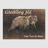 Gleðileg Jól - Kodiak-Bär auf Karibikfisch Magnetkarte (Vorderseite)