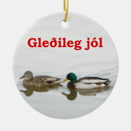 Gleðileg jól - Mallards Keramikornament (Vorne)