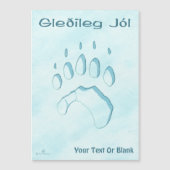 Gleðileg Jól - Polar Bear Paw Print Magnetkarte (Vorderseite)