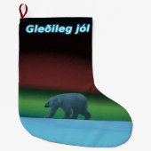 Gleðileg jól - Polar Lights Polar Bear Großer Weihnachtsstrumpf (Vorderseite)
