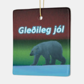 Gleðileg Jól - Polar Lights Polar Bear Keramikornament (Links)