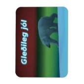Gleðileg Jól - Polar Lights Polar Bear Magnet (Vertikal)