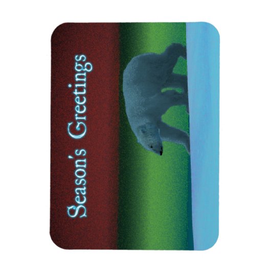 Gleðileg Jól - Polar Lights Polar Bear Magnet (Vertikal)