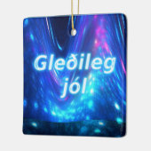 Gleðileg Jól - Qaanaq - Nordlichter Keramikornament (Links)