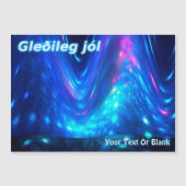 Gleðileg Jól - Qaanaq - Nordlichter Magnetkarte (Vorderseite)