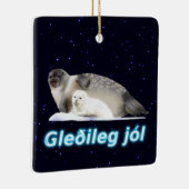 Gleðileg Jól - Ringed Siegel Keramikornament (Rechts)
