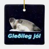 Gleðileg Jól - Ringed Siegel Keramikornament (Rückseite)