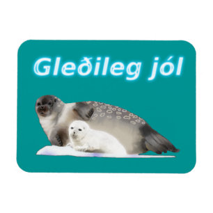Gleðileg jól - Ringed Siegel Magnet