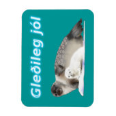 Gleðileg jól - Ringed Siegel Magnet (Vertikal)