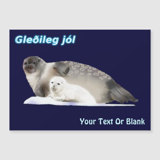 Gleðileg Jól - Ringed Siegel Magnetkarte (Vorderseite)