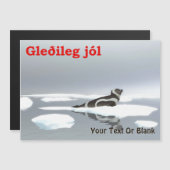 Gleðileg Jól - Siegel Ribbon Magnetkarte (Vorne/Hinten)