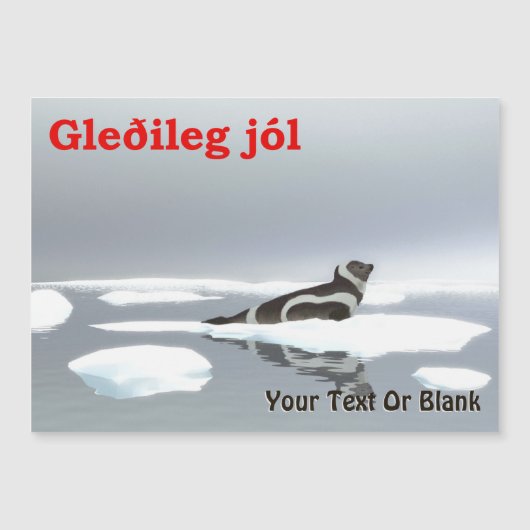 Gleðileg Jól - Siegel Ribbon Magnetkarte (Vorderseite)
