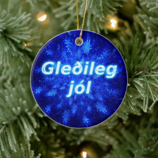 Gleðileg Jól - Snowburst Keramik Ornament (Baum)