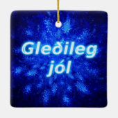 Gleðileg Jól - Snowburst Keramikornament (Rückseite)