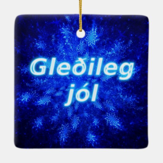 Gleðileg Jól - Snowburst Keramikornament (Rückseite)