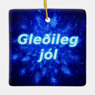 Gleðileg Jól - Snowburst Keramikornament