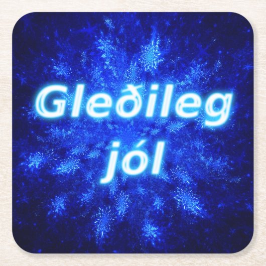 Gleðileg jól - Snowburst Rechteckiger Pappuntersetzer (Vorderseite)