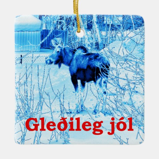 Gleðileg Jól - Urban Moose Keramikornament (Vorderseite)