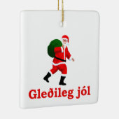 Gleðileg jól - Weihnachtsmann Keramikornament (Rechts)