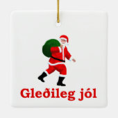 Gleðileg jól - Weihnachtsmann Keramikornament (Rückseite)