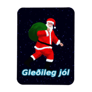 Gleðileg jól - Weihnachtsmann Magnet