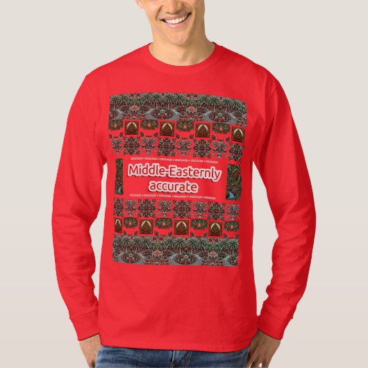 Glee Red Middle Easternly Accurate Christmas Ugly T-Shirt (Vorderseite)