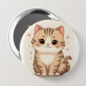 Gleeful Cat: Sweet Kawaii Kitten Art für jedes Zim Button (Vorne & Hinten)