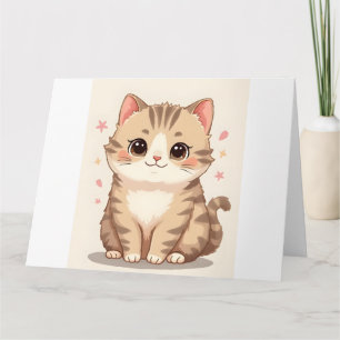 Gleeful Cat: Sweet Kawaii Kitten Art für jedes Zim Karte