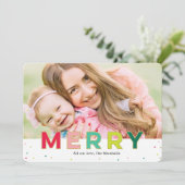 Gleeful Fun Modern Holiday Card Feiertagskarte (Stehend Vorderseite)