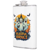 Gleeful Ghouls | Fun Halloween Ghost Artwork Flachmann (Links)