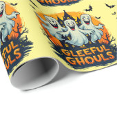 Gleeful Ghouls | Fun Halloween Ghost Artwork Geschenkpapier (Rolleneckpunkt)