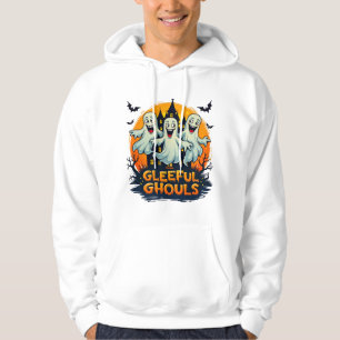 Gleeful Ghouls Fun Halloween Ghost Artwork Hoodie