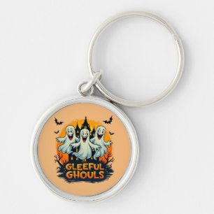 Gleeful Ghouls Fun Halloween Ghost Artwork Schlüsselanhänger