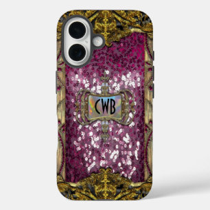 Gleemshore Grace Viktorianische Bling Monogram iPhone 16 Hülle
