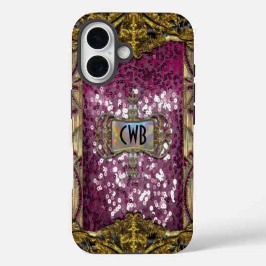 Gleemshore Grace Viktorianische Bling Monogram Case-Mate iPhone Hülle (Rückseite)