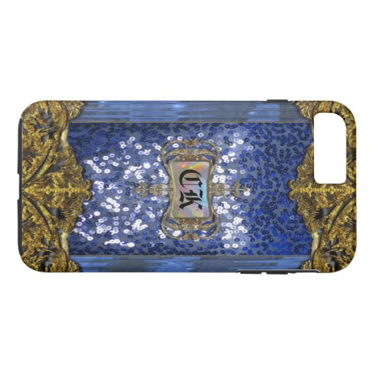 Gleemshore Saph elegantes Monogramm plus Case-Mate iPhone Hülle (Rückseite (Horizontal))