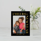 Gleful Frame FOIL bearbeitbare Farbe Neujahr Karte (Stehend vorne)