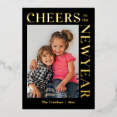 Gleful Frame FOIL bearbeitbare Farbe Neujahr Karte (Vorderseite)