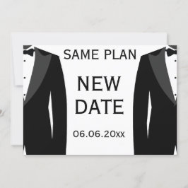 Gleich Plan Neuer Termin Schwarz-Weiß-Gay Hochzeit Save The Date