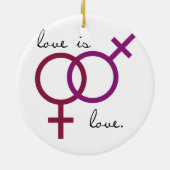 Gleich-Sex Liebe ist Liebe (Frauen) Keramikornament (Hinten)