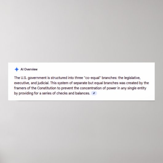 Gleichberechtigte Regierungszweige Poster (Vorne)
