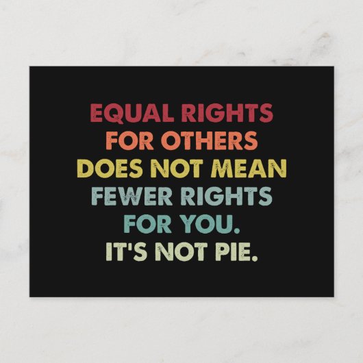 Gleichberechtigung für andere Gemein nicht weniger Postkarte (Vorderseite)